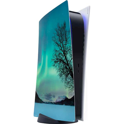 StockTrek Aurora Borealis over a lake in Norway PS5 Digital Edition Console Skin